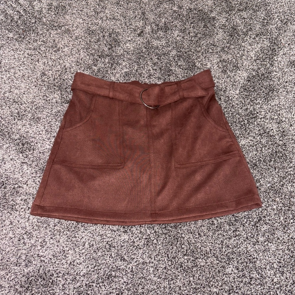 Rue21 Velvet Muave Buckle Mini Skirt